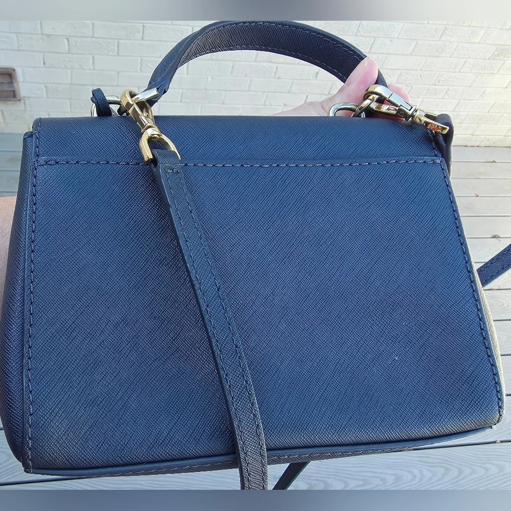 Michael Kors Ava Extra Small Saffiano Crossbody, Navy Blue - Picture 3 of 12